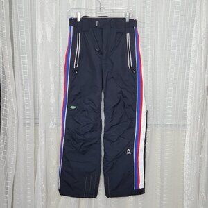 Volkl Children's Ski Snowboarding Snow Pants Black W/ Retro Racing Stripe Sz14